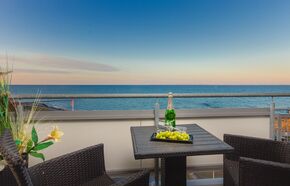 Ausblick vom Balkon auf die Ostsee